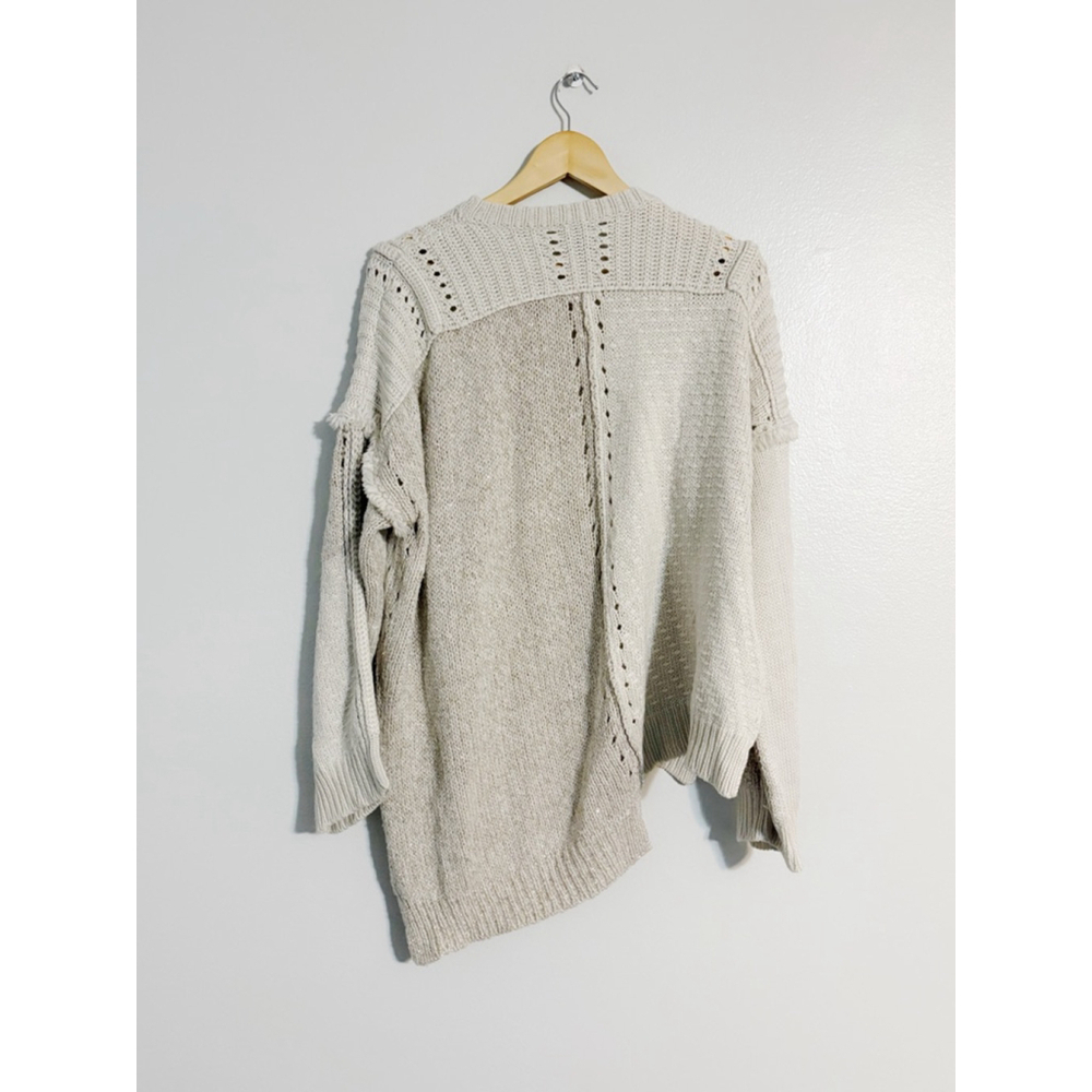 Nude (Italian Brand) Fringe Trim Luxe Wool Blend Sweater - Picture 4 of 5
